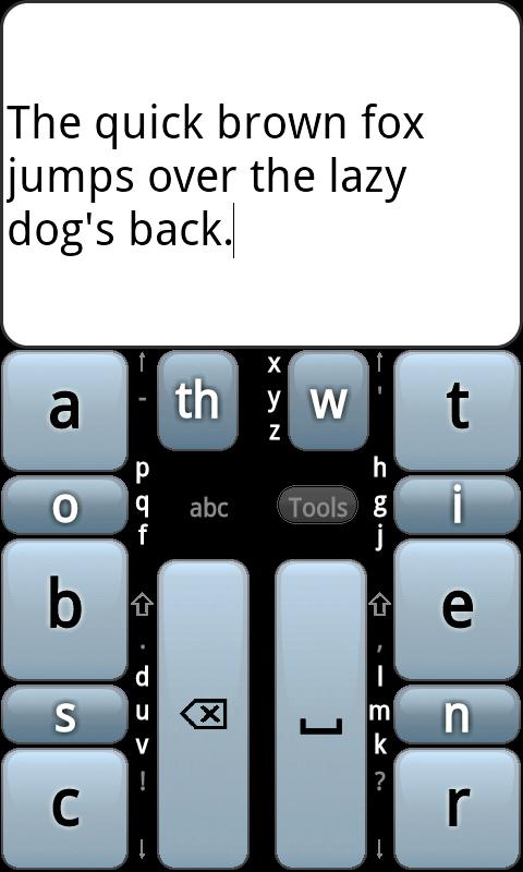 Screenshot of the GKOS
keyboard