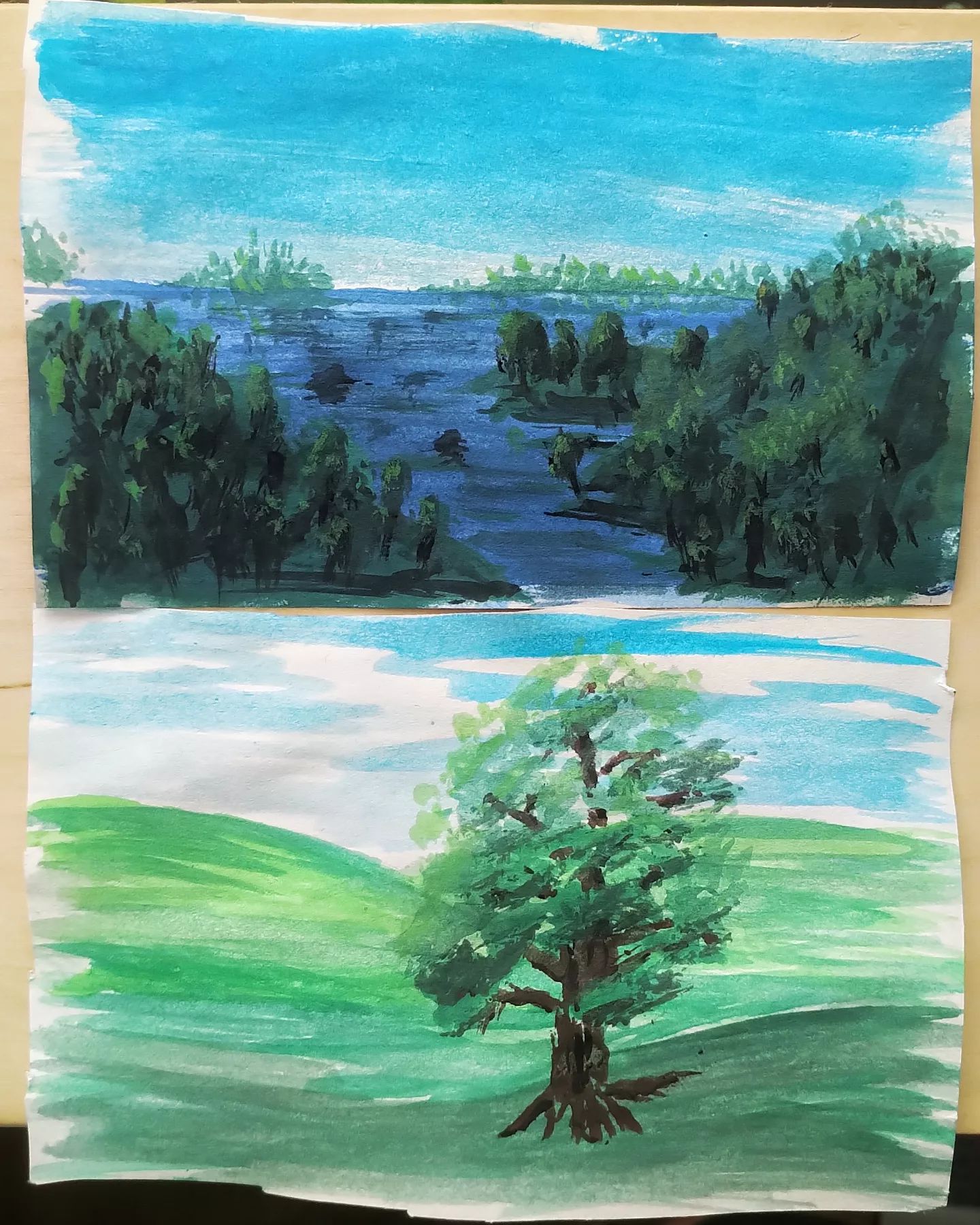 "Two landscape sketches."